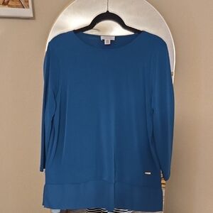 Calvin Klein Teal Long Sleeve Women's Top